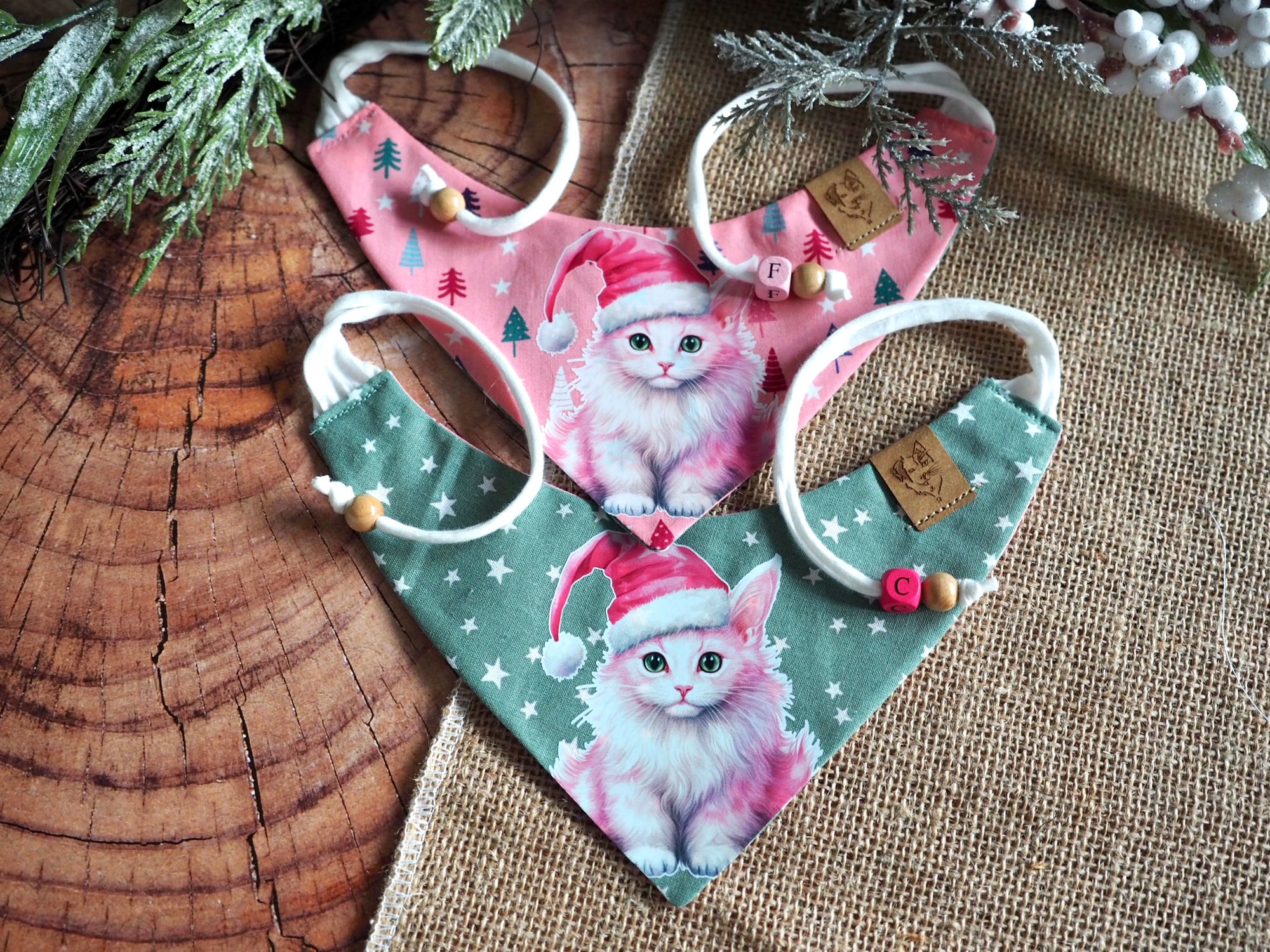 Hundehalstuch - Katzenhalstuch - Weihnachten - Pink Paws