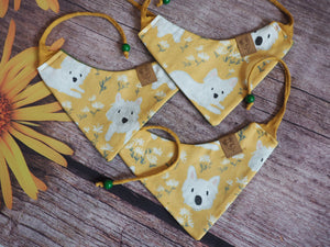 Hunde Halstuch * Hundehalstuch * Hunde Bandana * Blumen * gelb * The sun sets in the Westie