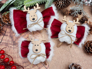 Hundeschleife - Katzenschleife - Rentier - Fleece Navidad