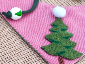 Weihnachten * Hunde Halstuch * Hundehalstuch * Katzen Halstuch * Katzenhalstuch * Tannenbaum * Cord * grün * rosa * One, Two, Tree!