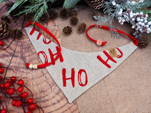 Weihnachten * Hunde Halstuch * Hundehalstuch * Katzen Halstuch * Katzenhalstuch * kariert * rot * beige * Ho-ly moly!