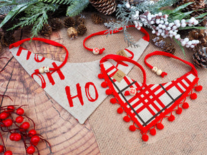 Weihnachten * Hunde Halstuch * Hundehalstuch * Katzen Halstuch * Katzenhalstuch * kariert * rot * beige * Ho-ly moly!