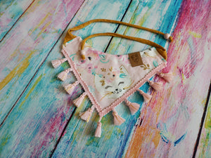 Katzen Halstuch * Katzenhalstuch * Katzen Bandana * Regenbogen * rosa * Kittyblush
