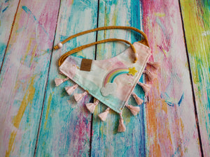 Katzen Halstuch * Katzenhalstuch * Katzen Bandana * Regenbogen * rosa * Kittyblush