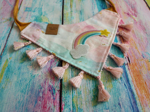 Katzen Halstuch * Katzenhalstuch * Katzen Bandana * Regenbogen * rosa * Kittyblush
