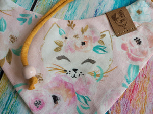 Katzen Halstuch * Katzenhalstuch * Katzen Bandana * Regenbogen * rosa * Kittyblush
