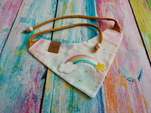 Katzen Halstuch * Katzenhalstuch * Katzen Bandana * Regenbogen * rosa * Kittyblush