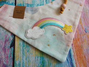 Katzen Halstuch * Katzenhalstuch * Katzen Bandana * Regenbogen * rosa * Kittyblush
