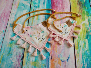 Katzen Halstuch * Katzenhalstuch * Katzen Bandana * Regenbogen * rosa * Kittyblush