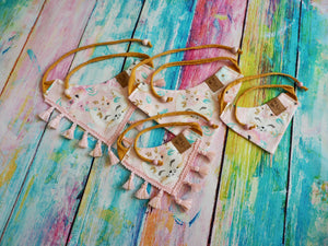 Katzen Halstuch * Katzenhalstuch * Katzen Bandana * Regenbogen * rosa * Kittyblush