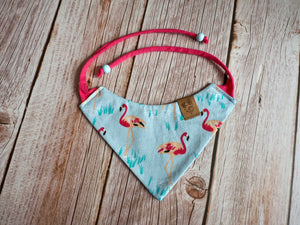 Katzen Halstuch * Katzenhalstuch * Katzen Bandana * Flamingo * türkis * Flameowngo