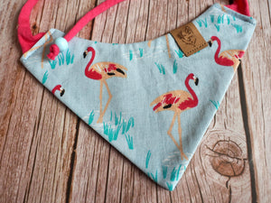 Katzen Halstuch * Katzenhalstuch * Katzen Bandana * Flamingo * türkis * Flameowngo