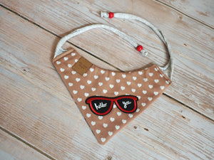 Hunde Halstuch * Hundehalstuch * Hunde Bandana * Herzen * Chihuahua * grau * Très Chic-huahua