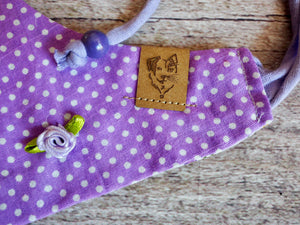 Katzen Halstuch * Katzenhalstuch * Katzen Bandana * Punkte * Blumen * lila * Purrple-Love