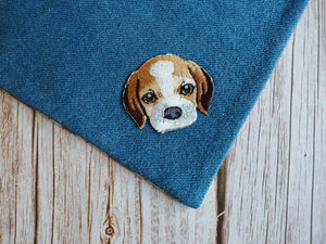 Hundehalstuch - Hundebandana - Jeans - Beagle in blue