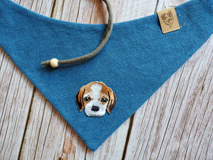 Hundehalstuch - Hundebandana - Jeans - Beagle in blue