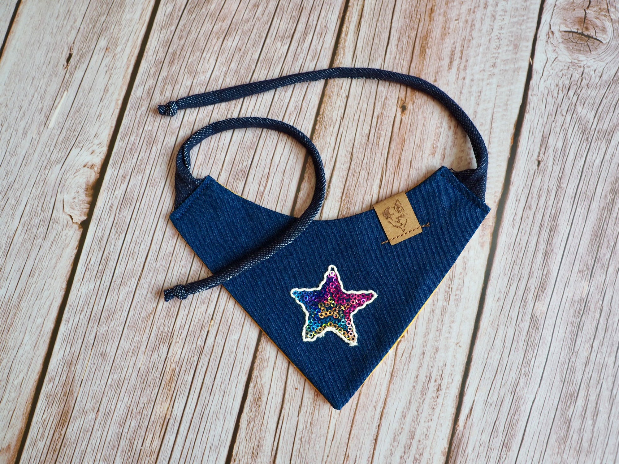 Hundehalstuch - Katzenhalstuch - Pailletten -Stern - VIPet