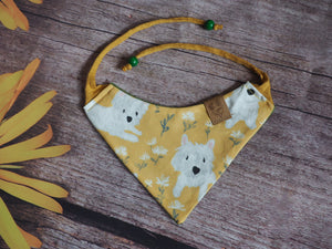 Hunde Halstuch * Hundehalstuch * Hunde Bandana * Blumen * gelb * The sun sets in the Westie